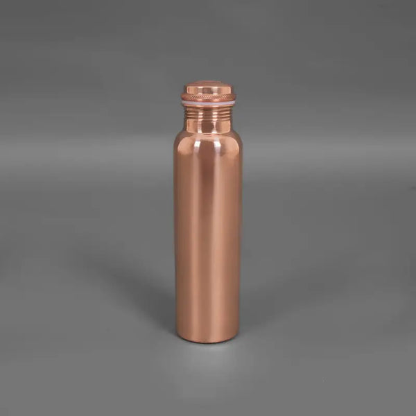 Handcrafted Plain Glossy Copper Water Bottle – 950ml