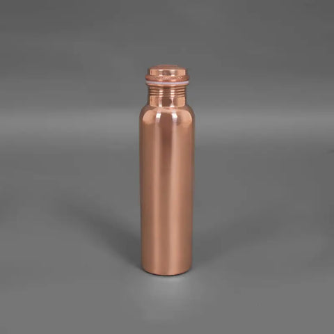 Handcrafted Plain Glossy Copper Water Bottle – 950ml