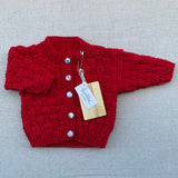 Knitted by Nana Luke Cardigan - Merlot - 12-18M