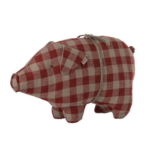 Maileg Small Pig Red Check