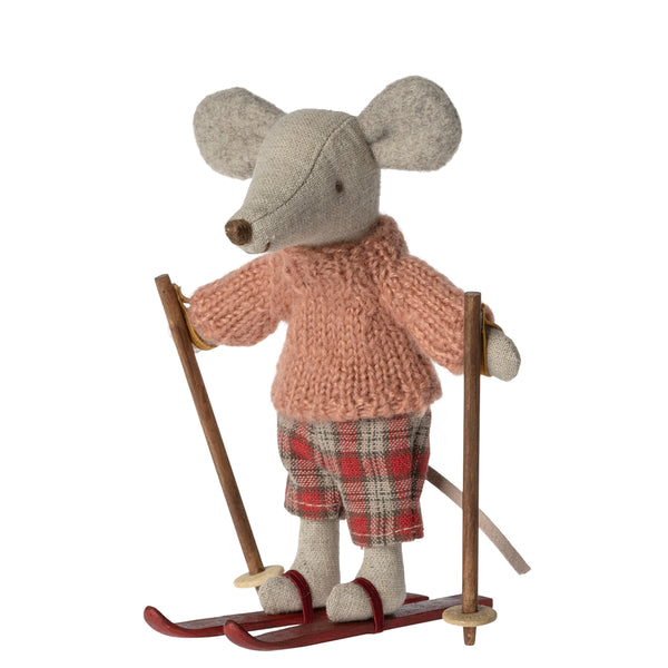 Maileg Winter Mouse with Skis Big Sister