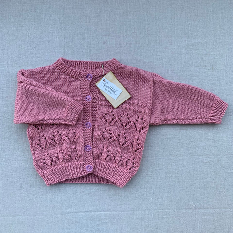 Knitted by Nana Michael Cardigan - Rose Petals