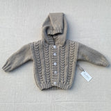 Knitted by Nana Cardigan With Hood - Koala