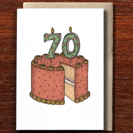 The Nonsense Maker Seventieth Birthday Cake Card