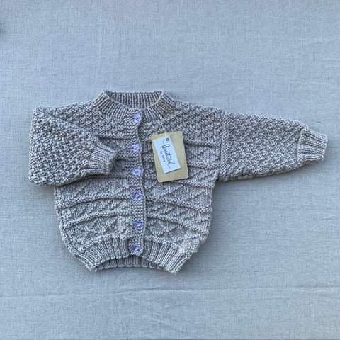 Knitted by Nana Basil Cardigan - Stone