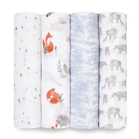 Aden + Anais Classic Muslin 4pk Swaddles Naturally