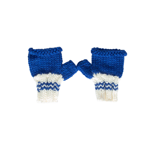 Acorn Denmark Mittens Blue and Cream
