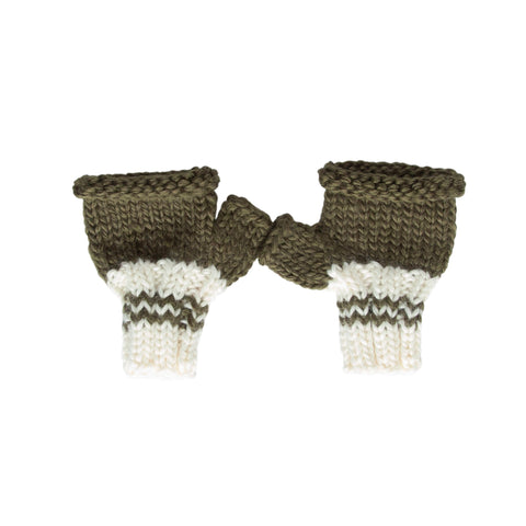 Acorn Denmark Mittens Khaki and Cream