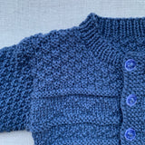 Knitted by Nana Basil Cardigan - Blue Denim