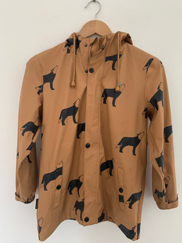 Pre Loved Cry Wolf Raincoat Wolf Print