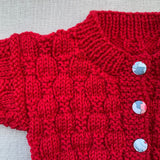 Knitted by Nana Luke Cardigan - Merlot - 12-18M