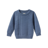 Nature Baby Billy Jumper - Dusky Blue Cable Knit