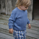 Nature Baby Billy Jumper - Dusky Blue Cable Knit