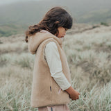 Cry Wolf Hooded Yeti Vest - Dusty  Pink / Camel