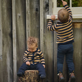 Nature Baby Merino Knit Pullover Navy/Caramel Stripe