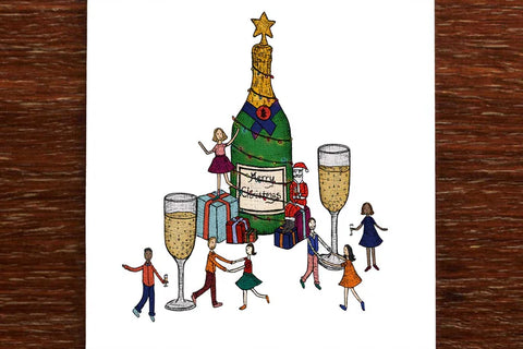 The Nonsense Maker Champagne Christmas Party Card