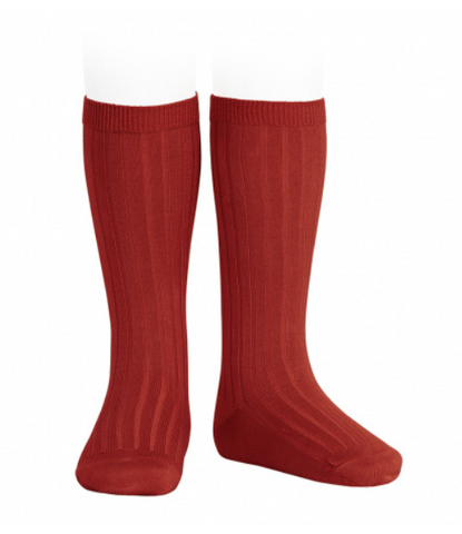 Condor Knee Hi Ribbed Sock (#585 Rubi) Ruby