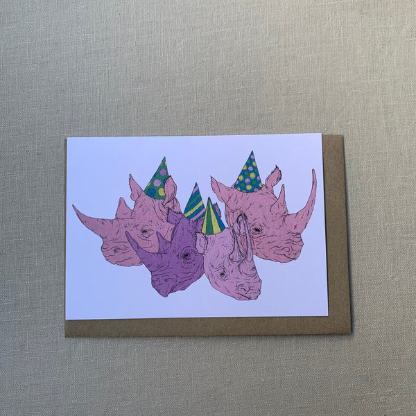 AHD Paper Co. Party Rhinos Card