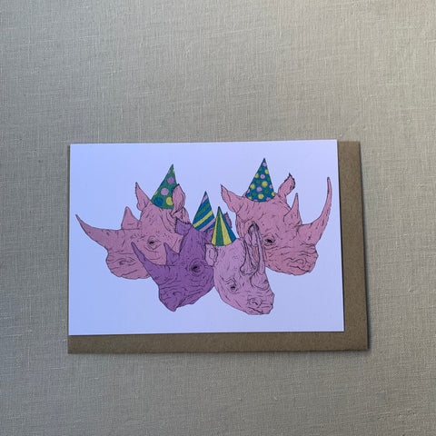 AHD Paper Co. Party Rhinos Card