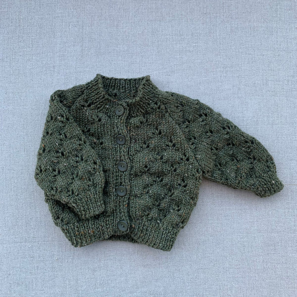 Knitted by Nana Holly Cardigan - Lichen