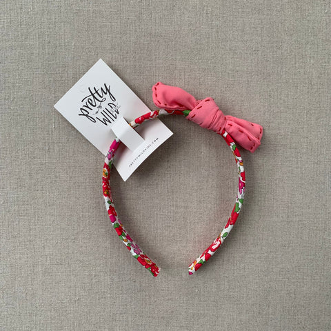 Pretty Wild Kids - Lauren Headband with stitched bow - Red Betsy