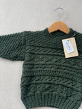 Knitted by Nana Basil Jumper- Deep Olive