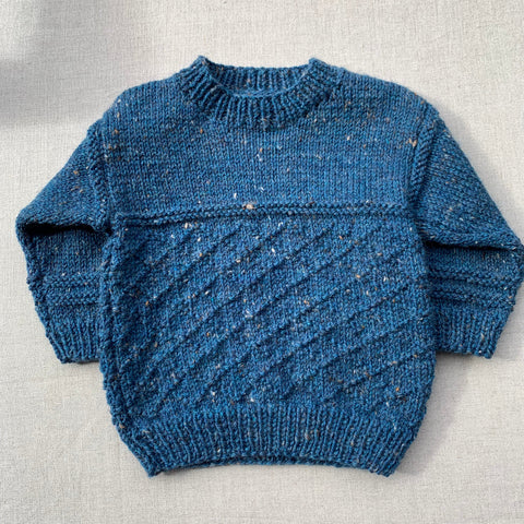 Knitted by Nana Angelique Jumper - Rustic Tweed Poseidon
