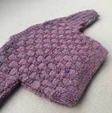 Knitted by Nana Luke Cardigan - Rustic Tweed Rosette