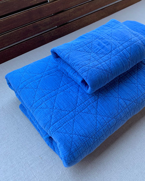 Pretty Wild Quilts - King Single with Pillow Case - Blue Perennial