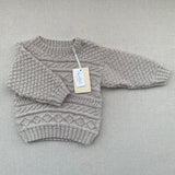 Knitted by Nana Basil Jumper- Stone