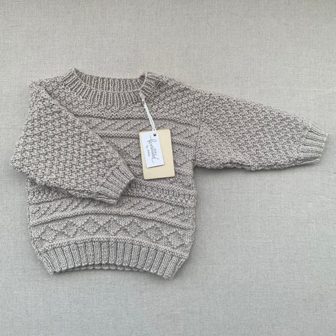 Knitted by Nana Basil Jumper- Stone