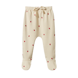 Nature Baby Footed Rompers - Radish Print