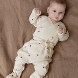 Nature Baby Footed Rompers - Radish Print