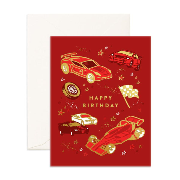 Fox and Fallow Cars Greeting Card