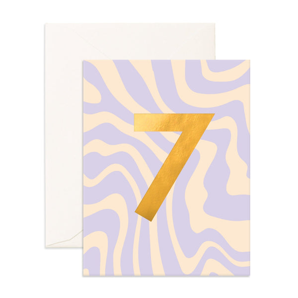 Fox & Fallow Number 7 Seven Birthday Card