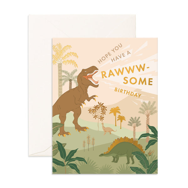 Fox & Fallow Rawww-some Birthday FOIL Greeting Card
