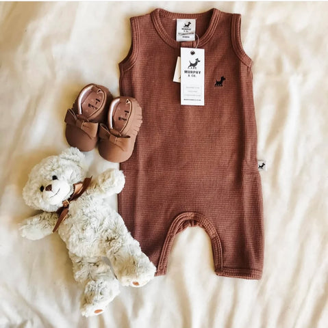 Murphy & Co. Little Luxe Babysuit – Rust