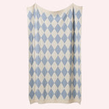 Nature Baby Dune Blanket Celestial Blue Diamond Knit Bassinet