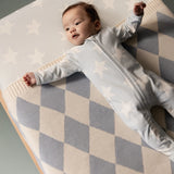 Nature Baby Dune Blanket Celestial Blue Diamond Knit Bassinet
