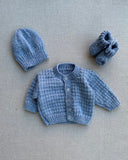 Knitted by Nana Cardigan Set Ocean