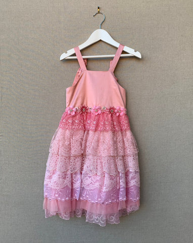 Vintage Rose Rosie Pink Silk Dress