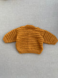 Knitted by Nana Stripe Stitch Cardigan Curry 3-6M