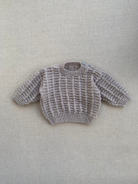 Knitted by Nana Waffle Knit Jumper Pearl 3-6M