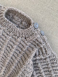 Knitted by Nana Waffle Knit jumper Light Grey 3-6M