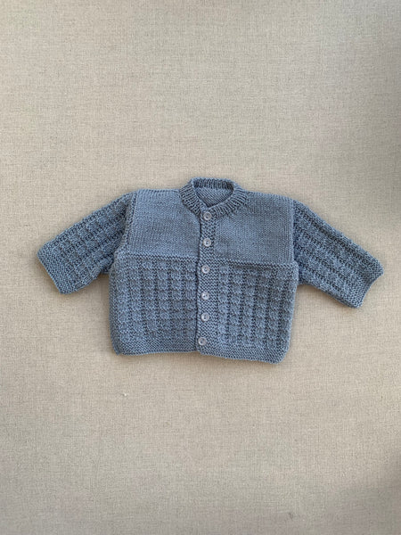 Knitted by Nana Joy Cardigan Blueberry 3-6M