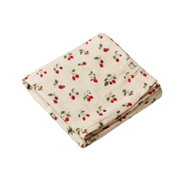 Nature Baby Muslin Wrap Strawberry Blush Print