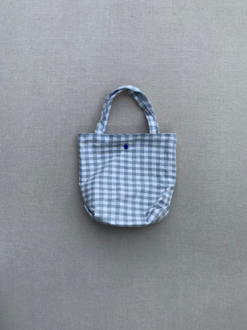 Pretty Wild Kids Tote Blue Check Linen Medium