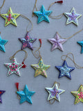 Hand Painted Papier Mâché Christmas Star / Hanging Decoration