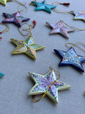 Hand Painted Papier Mâché Christmas Star / Hanging Decoration