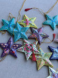 Hand Painted Papier Mâché Christmas Star / Hanging Decoration